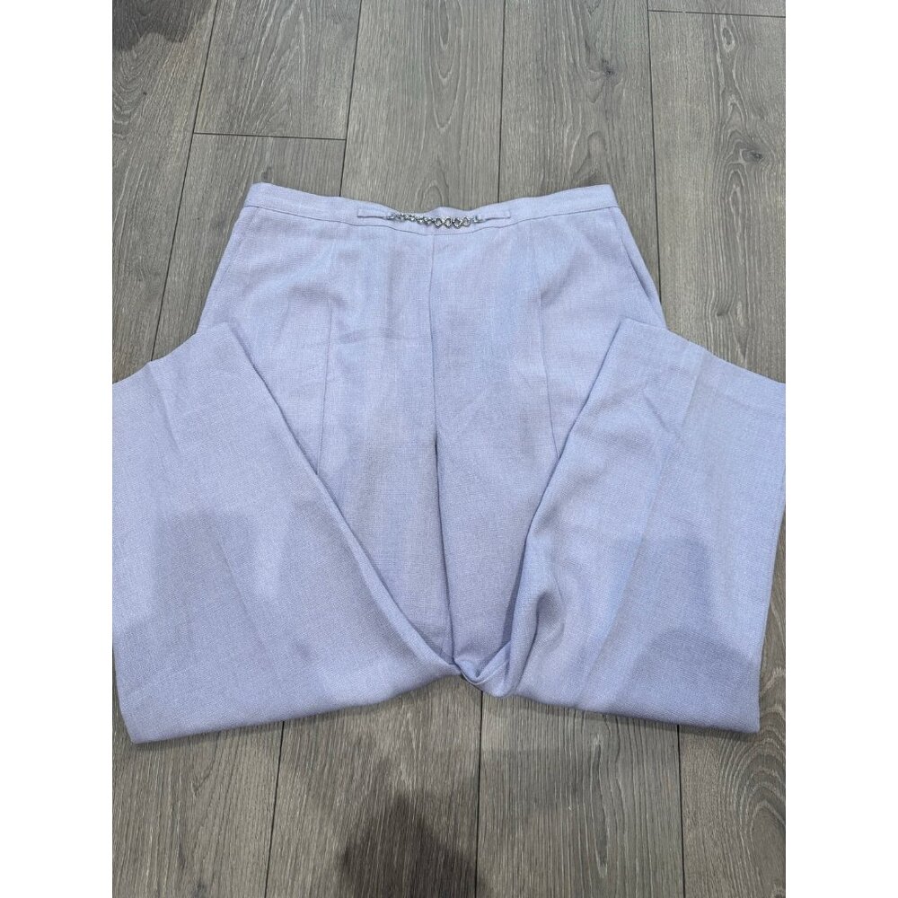 Alfred Dunner Lavender Pull On Pants 16W Textured Pockets Elastic Waist